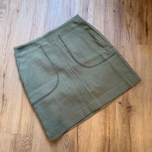 LOFT Olive Mini Skirt with Pocket Detail